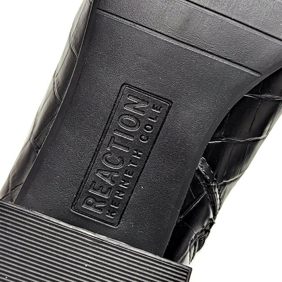 Kenneth Cole Women Road Stop Black Vegan Leather office Dressy Round Boots sz 7 - Picture 7 of 12